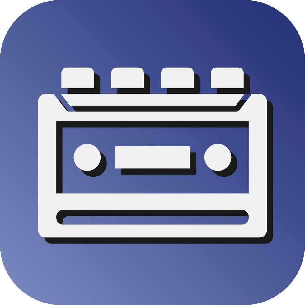 Cassette Recorder Vector Glyph Gradient Background Icon For Personal And Commercial Use.