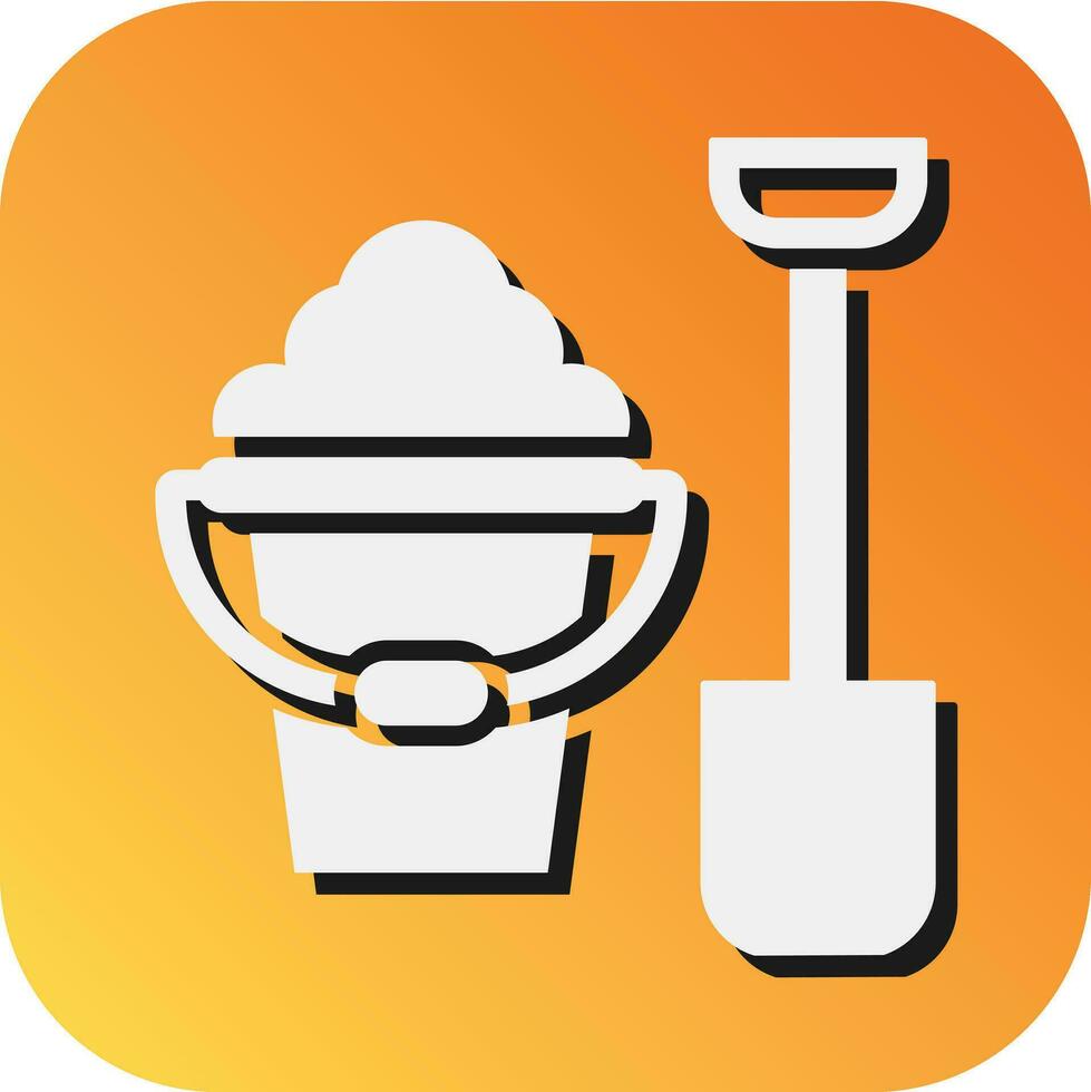 Sand Bucket Vector Glyph Gradient Background Icon For Personal And Commercial Use.