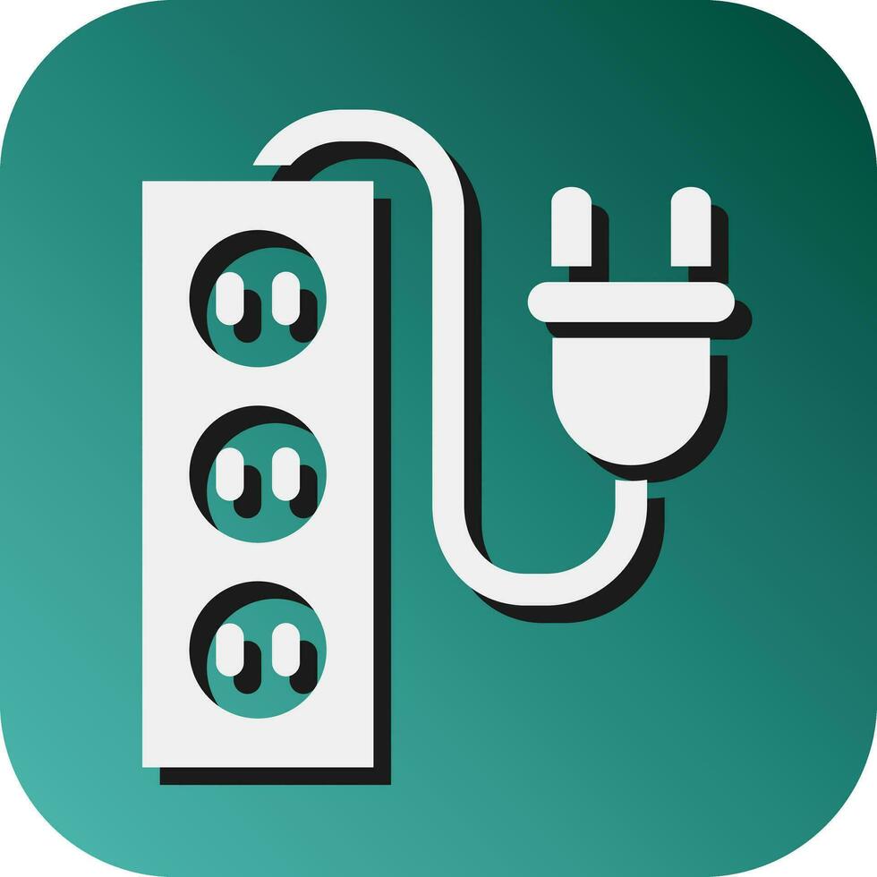 Extension Cord  Vector Glyph Gradient Background Icon For Personal And Commercial Use.