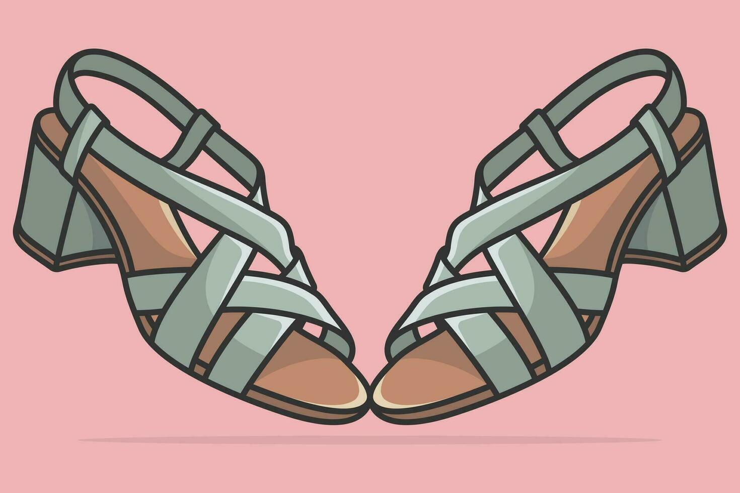 par de elegante señoras calzado sandalias Zapatos vector ilustración. belleza Moda objetos icono concepto. nuevo llegada mujer Moda sandalias par vector diseño.