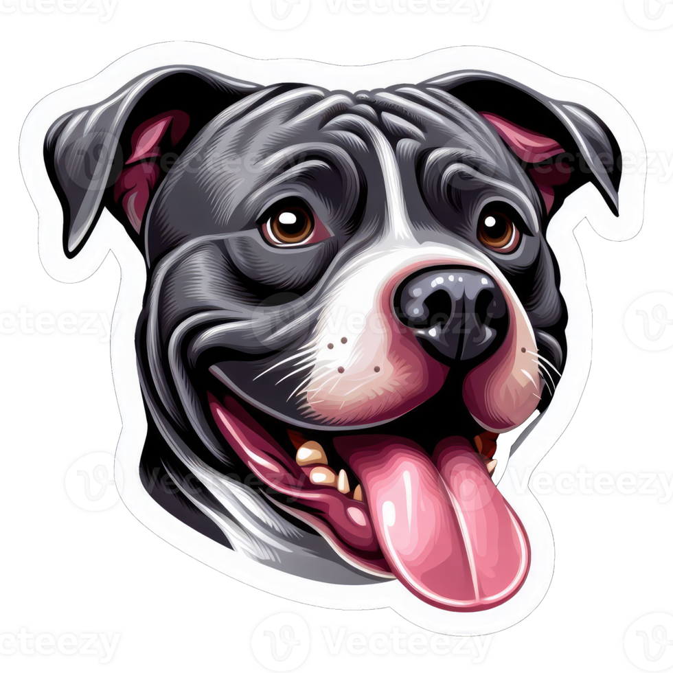 AI generated Gleeful Pooch Portrait, Sticker png