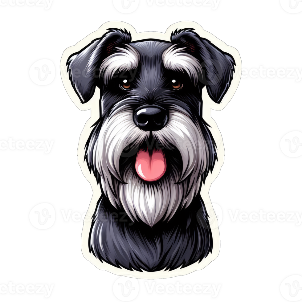 AI generated Gleeful Pooch Portrait, Sticker png