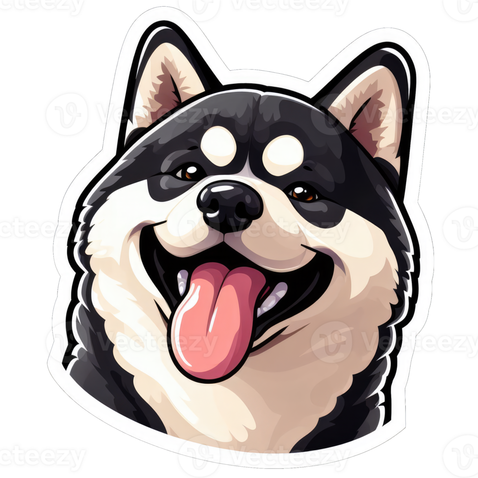 AI generated Gleeful Pooch Portrait, Sticker png