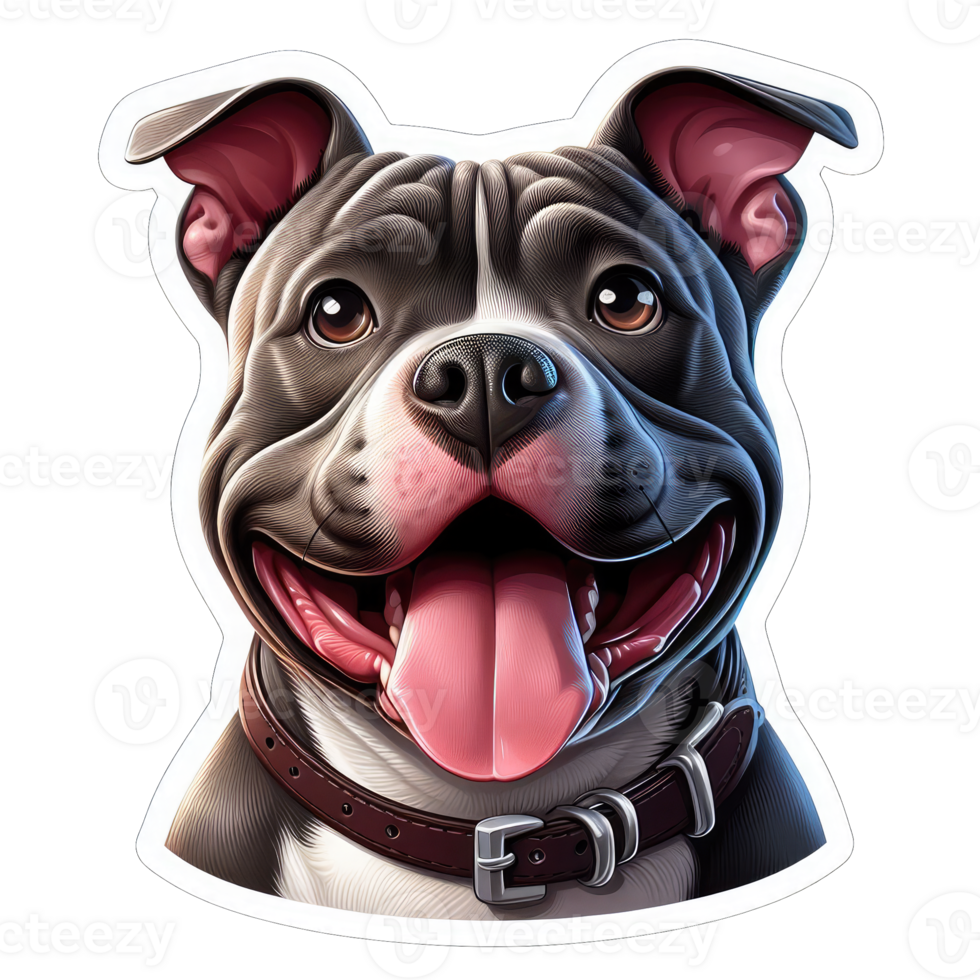 AI generated Gleeful Pooch Portrait, Sticker png