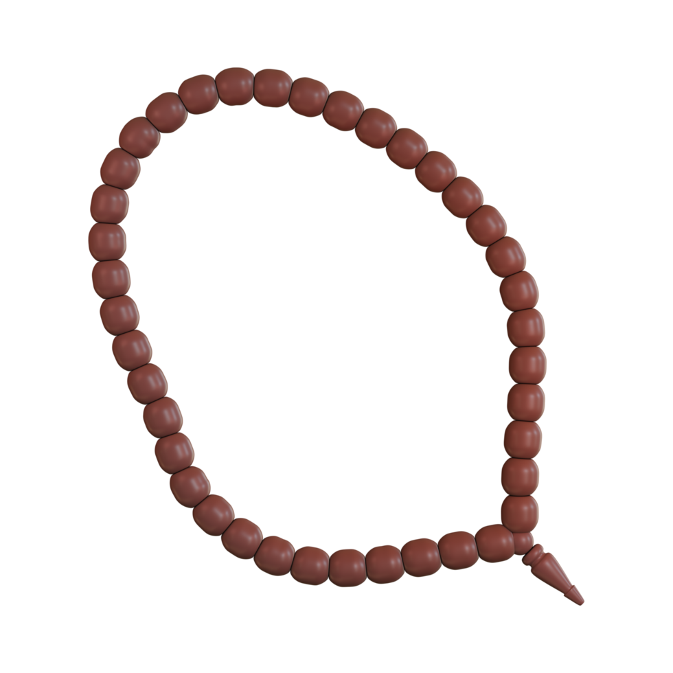 3D Tasbih, Brown prayer beads made of stone 35320251 PNG