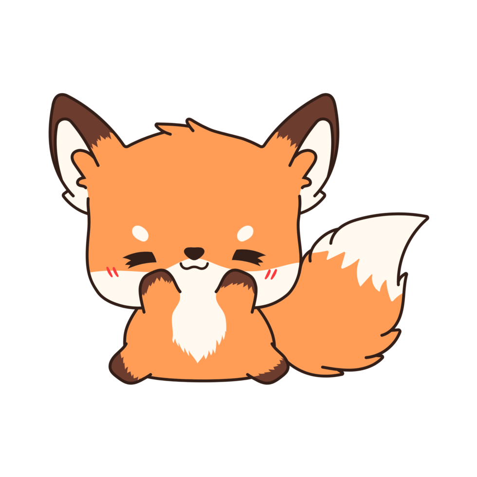 Cute cartoon fox character 35320316 PNG