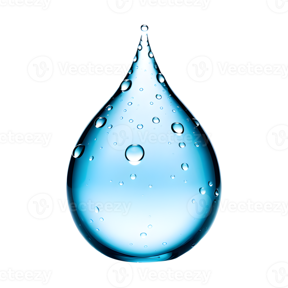 AI generated Water Droplet Isolated on Transparent Background png