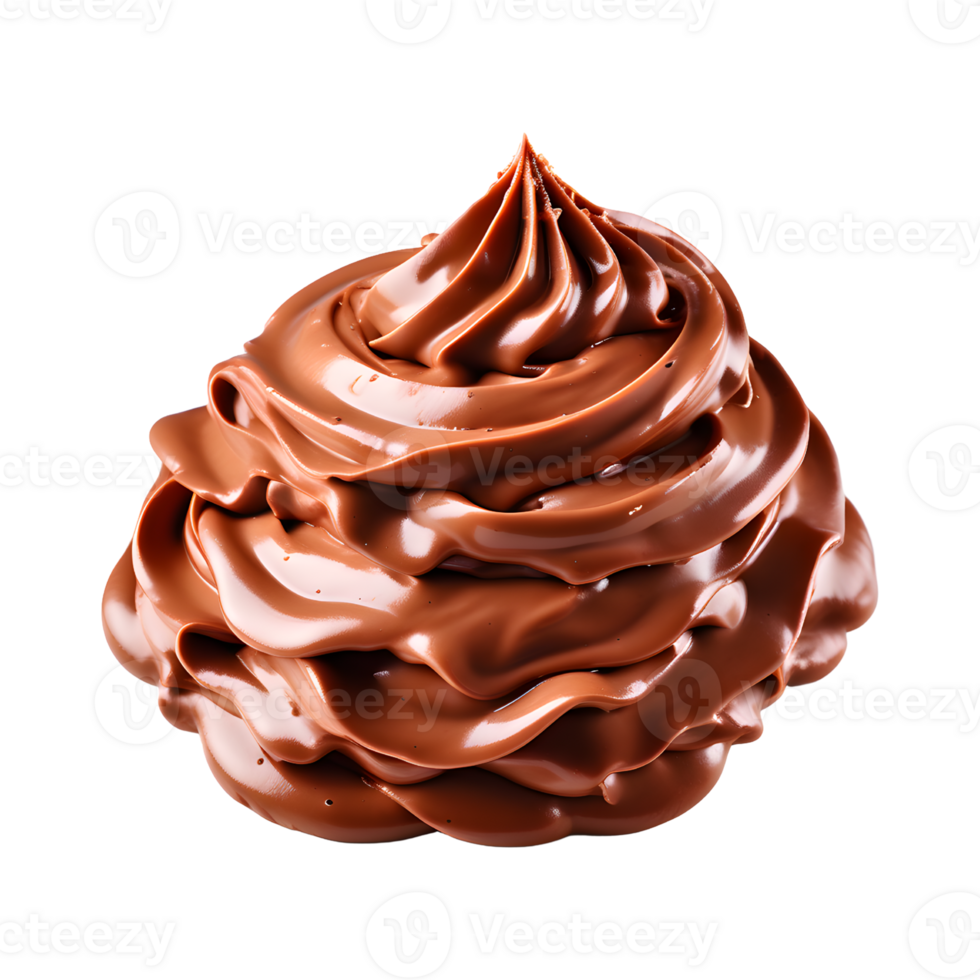 AI generated Chocolate Whipped Cream Swirl Isolated on Transparent Background png