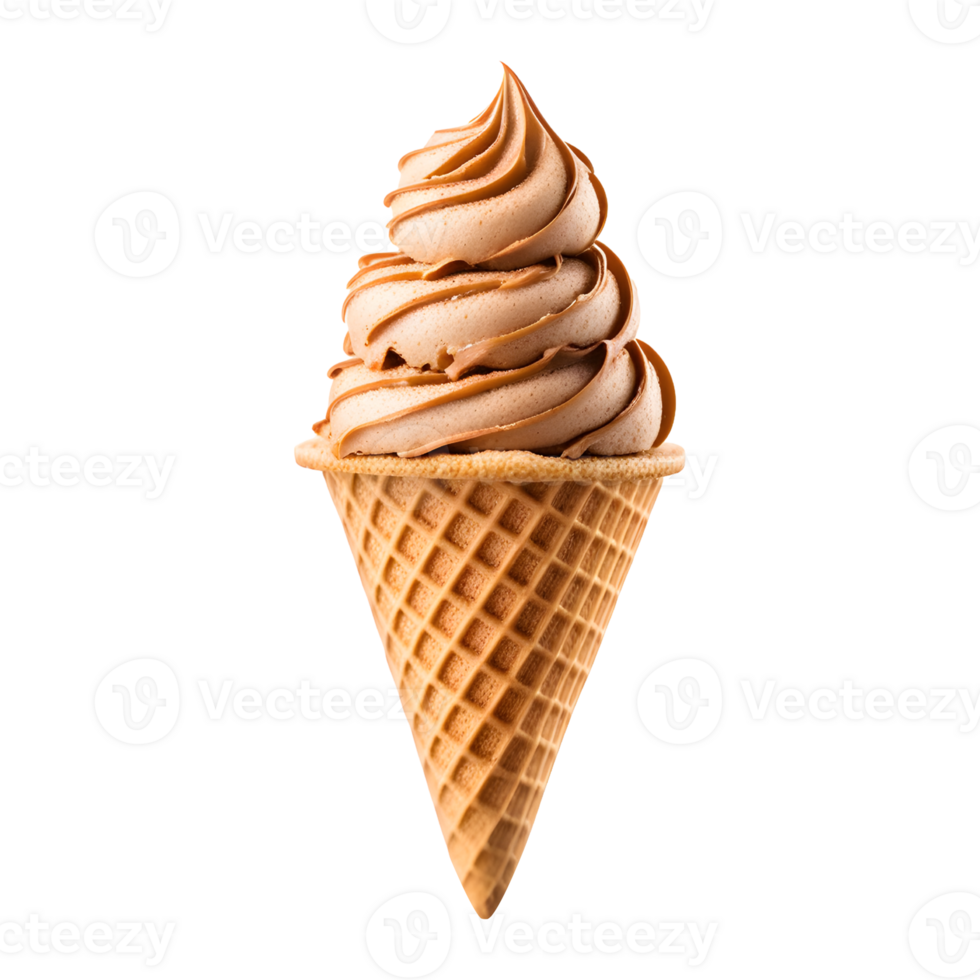 AI generated Ice Cream Cone Isolated on Transparent Background png