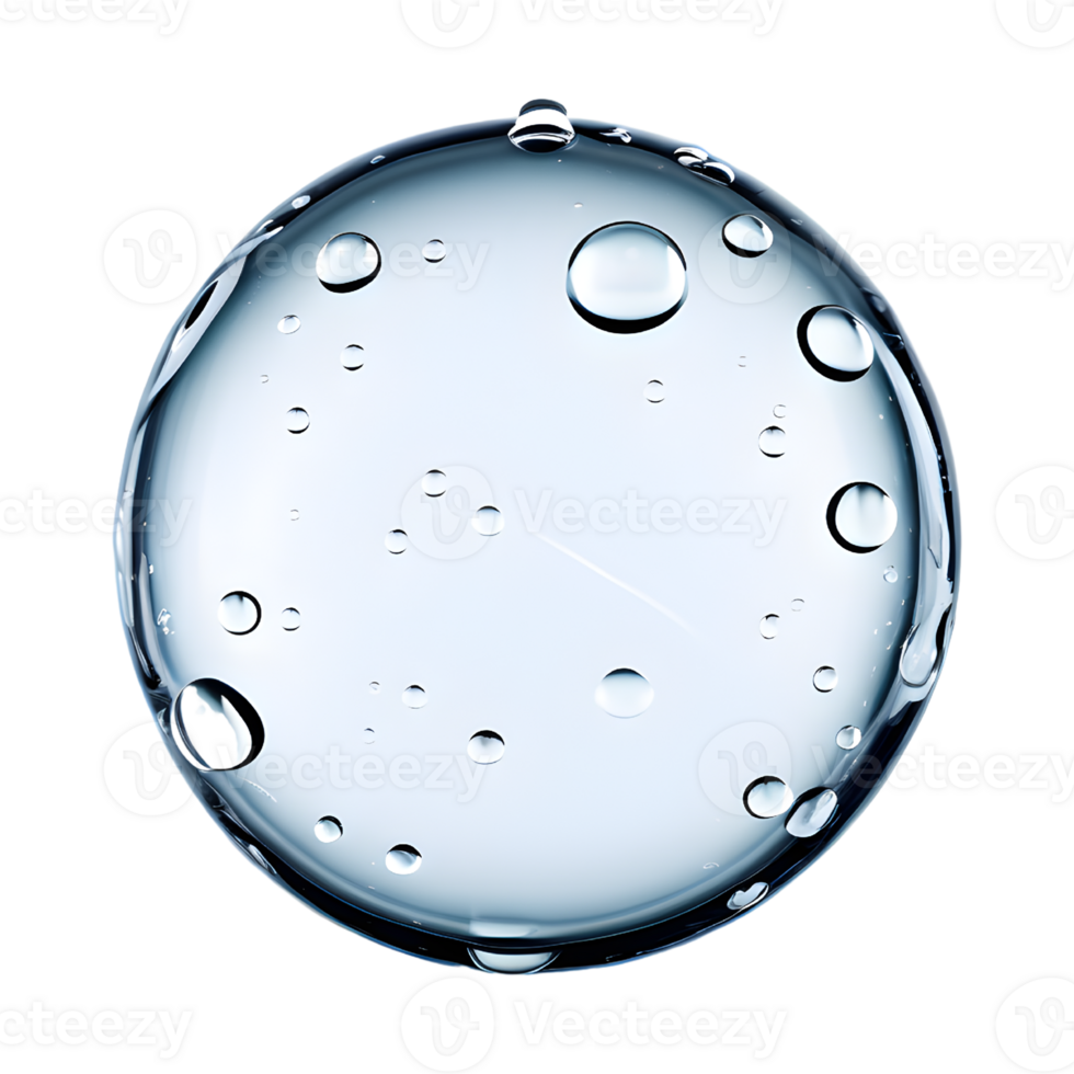 AI generated Spherical Water Droplet Isolated on Transparent Background png