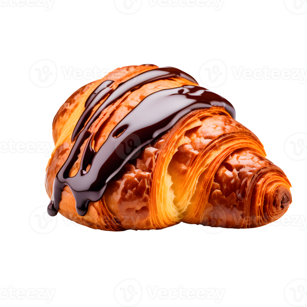 AI generated Chocolate Croissant Isolated on Transparent Background png