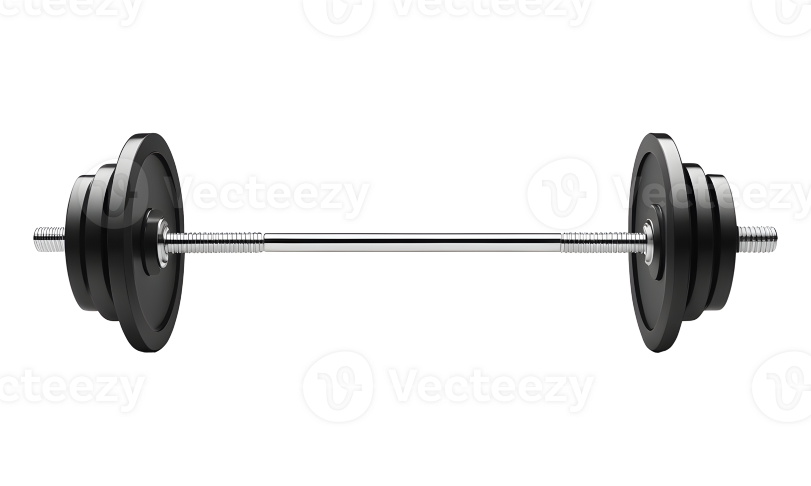 AI generated Barbell Isolated Front View on Transparent Background png
