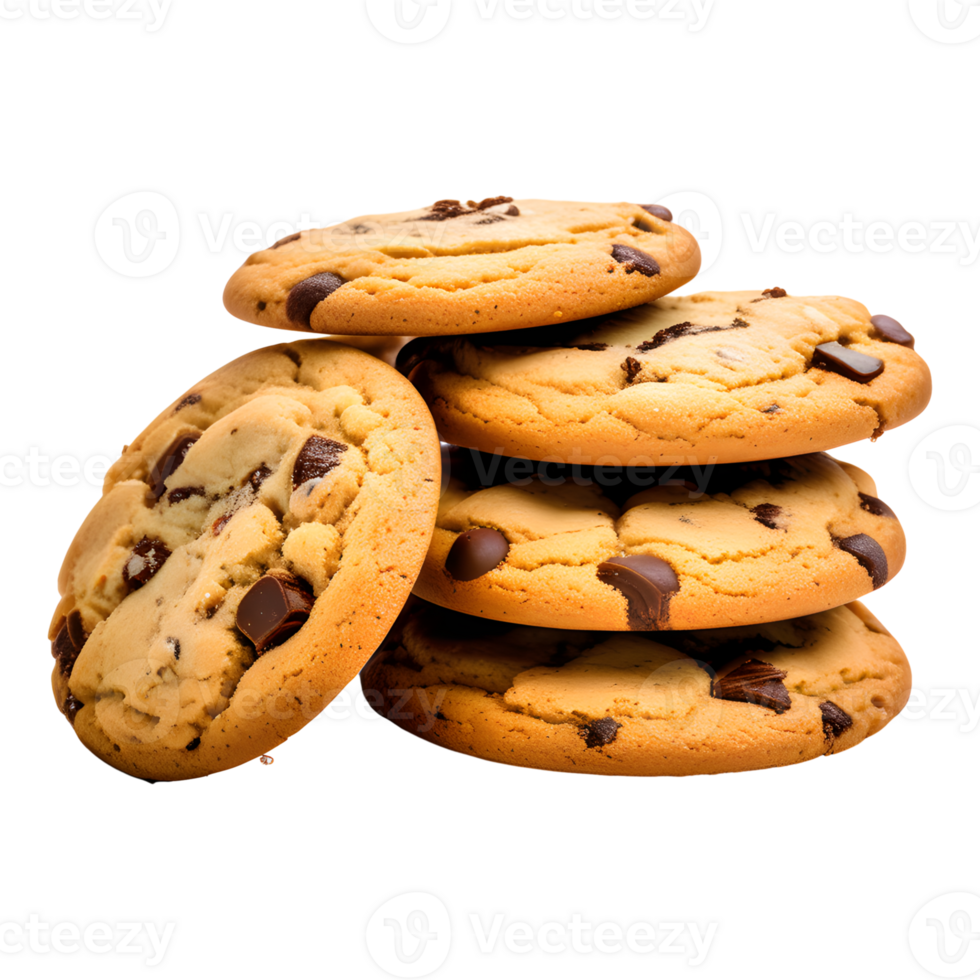 AI generated Chocolate Cookies Isolated on Transparent Background png