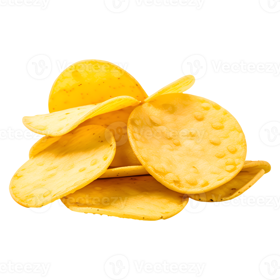 AI generated Potato Chips Isolated on Transparent Background png