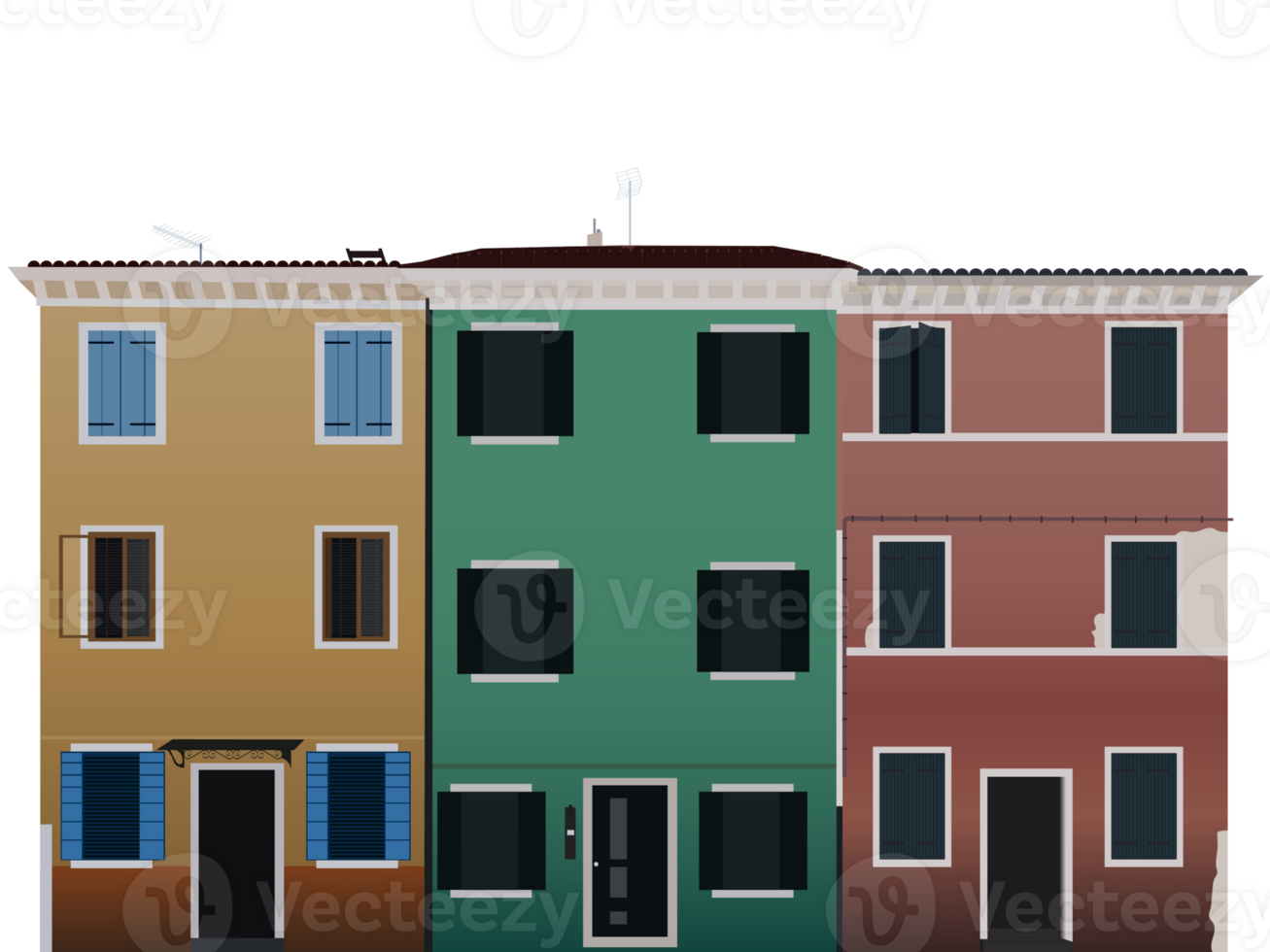 colorato piatto edificio grafica, minimo illustrazione png