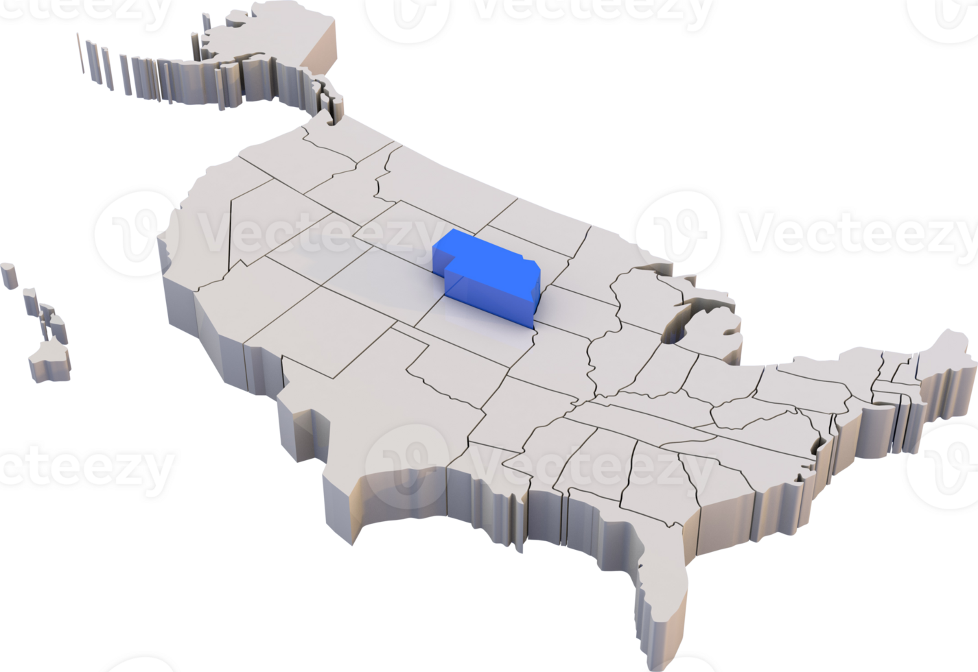 Nebraska state of USA map png