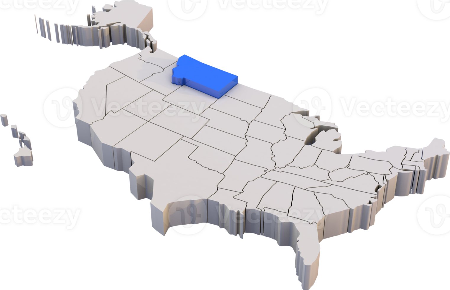 Montana state of USA map png