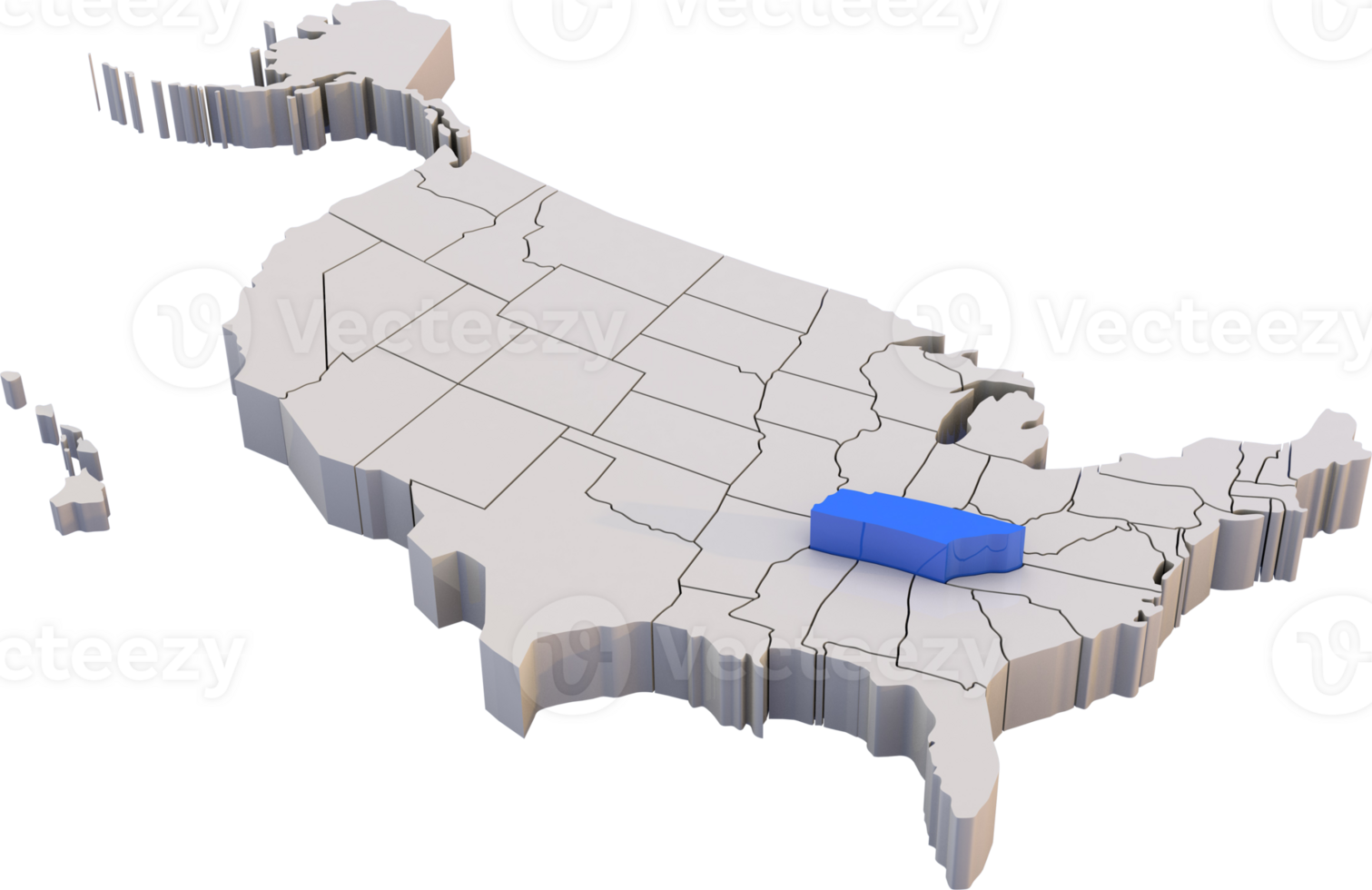 Tennessee state of USA map png