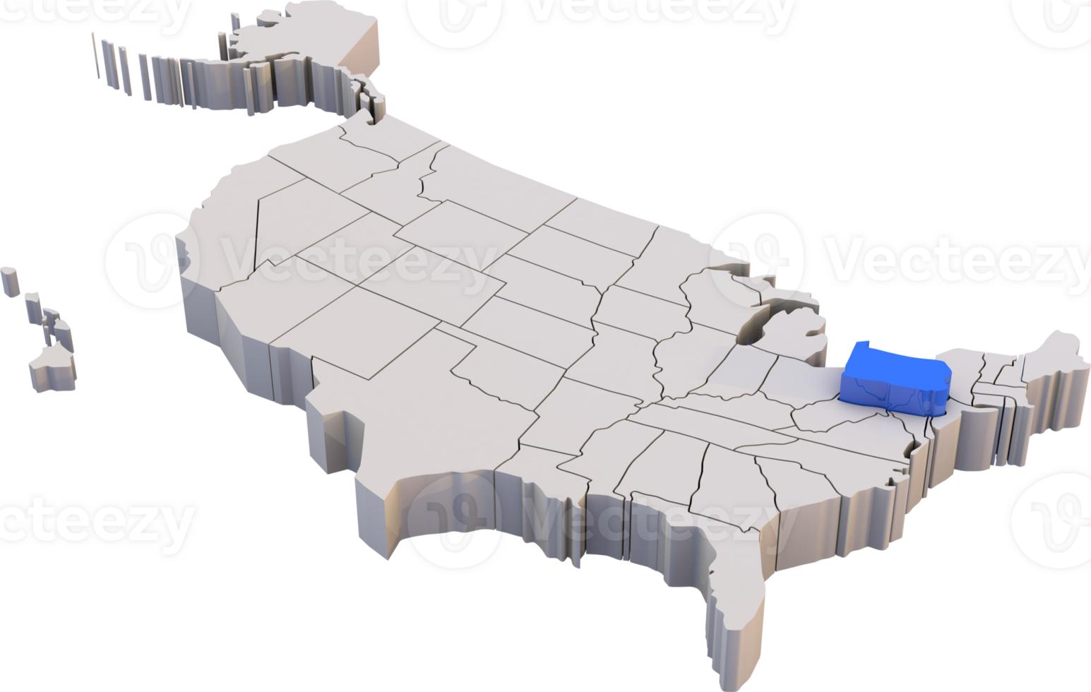 Pennsylvania state of USA map png