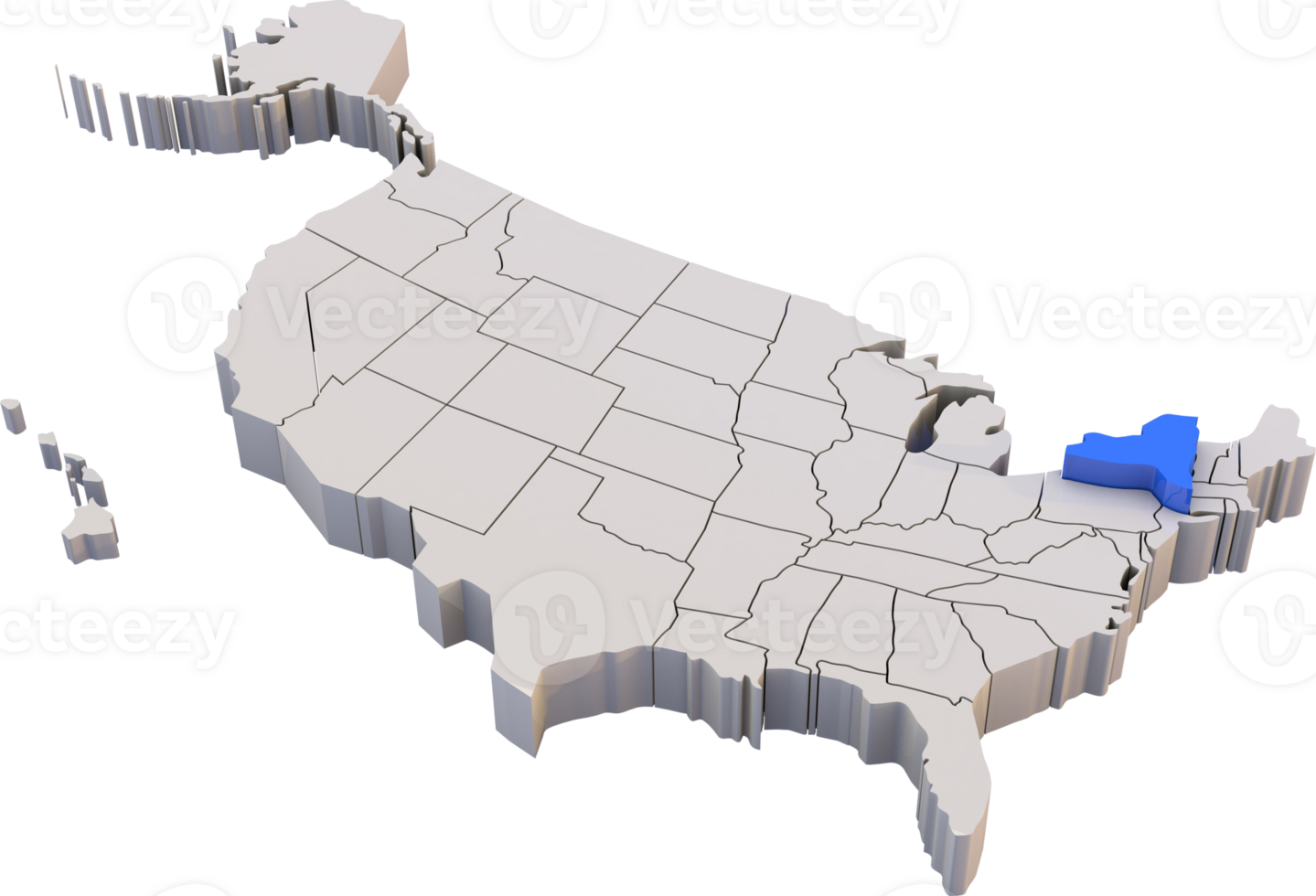 New York state of USA map png