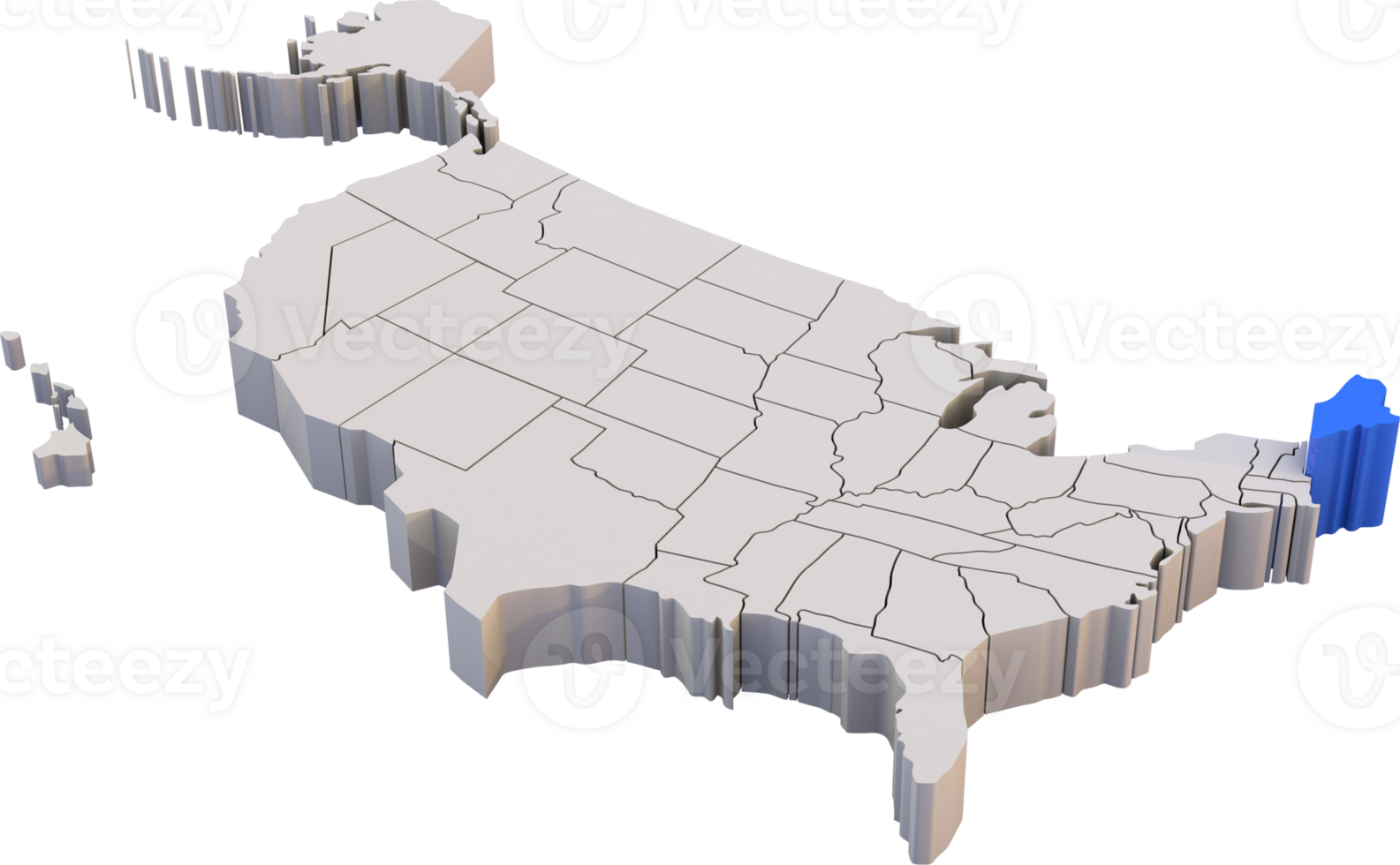 Maine state of USA map png