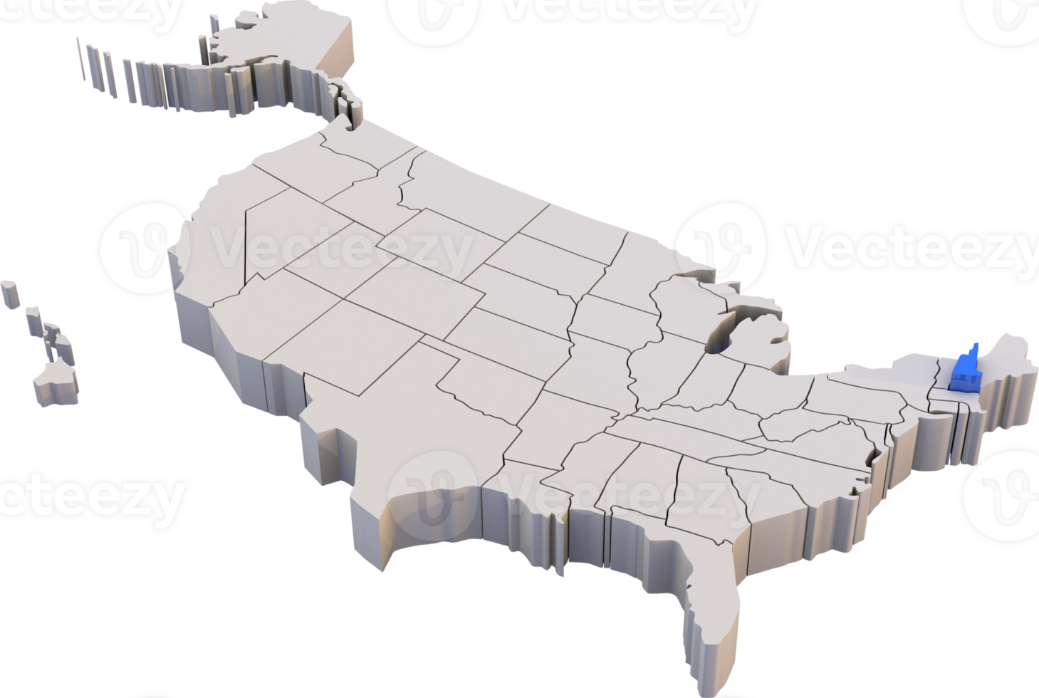 New Hampshire state of USA map png