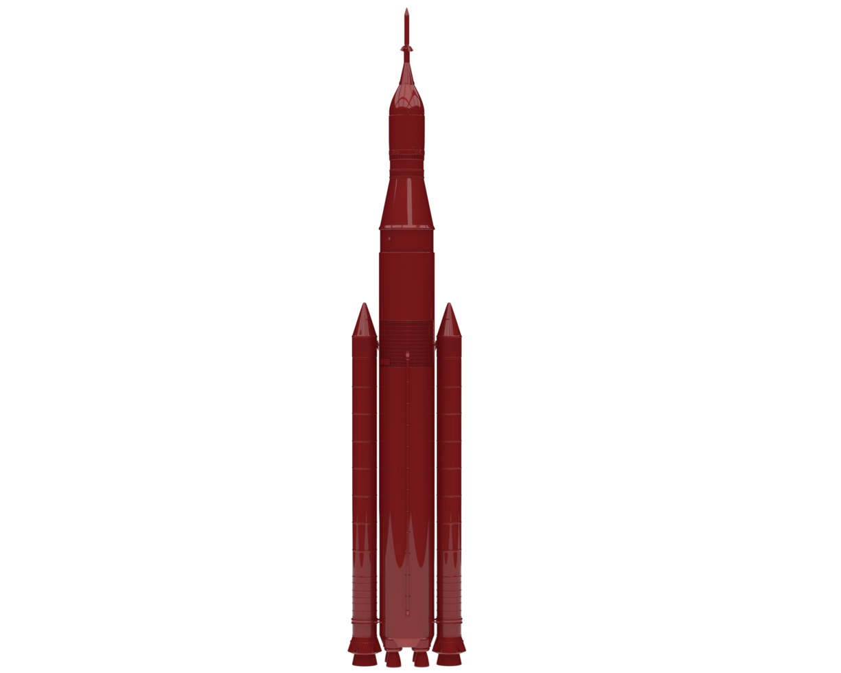 Rocket isolated on background. 3d rendering - illustration png