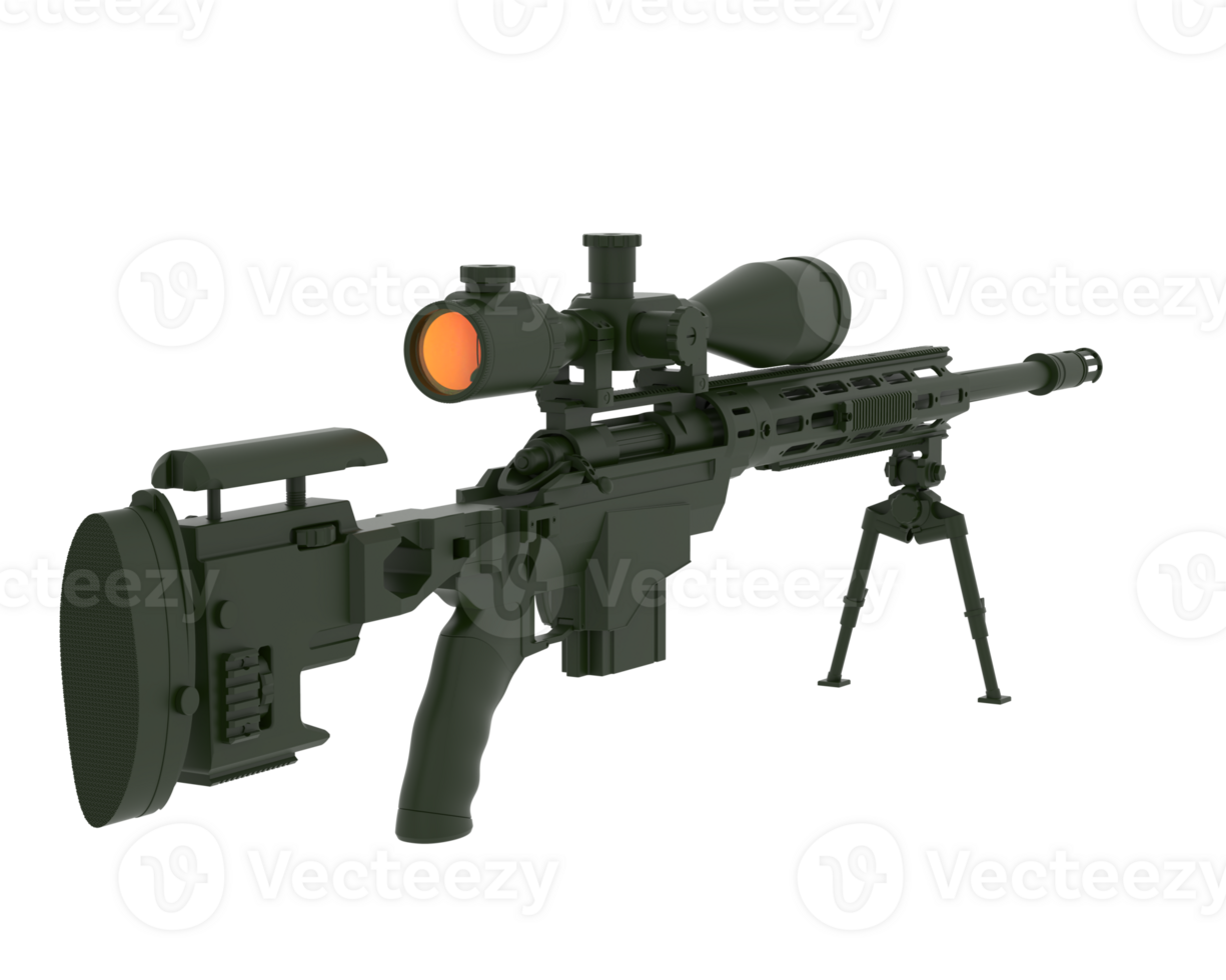 arma de fuego con alcance aislado en antecedentes. 3d representación - ilustración png