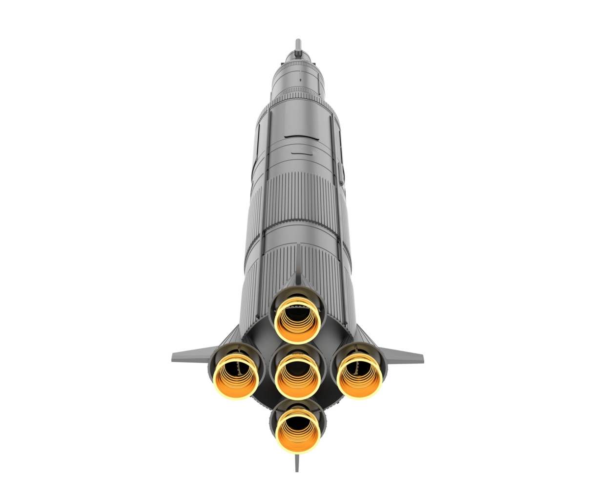 Rocket isolated on background. 3d rendering - illustration png