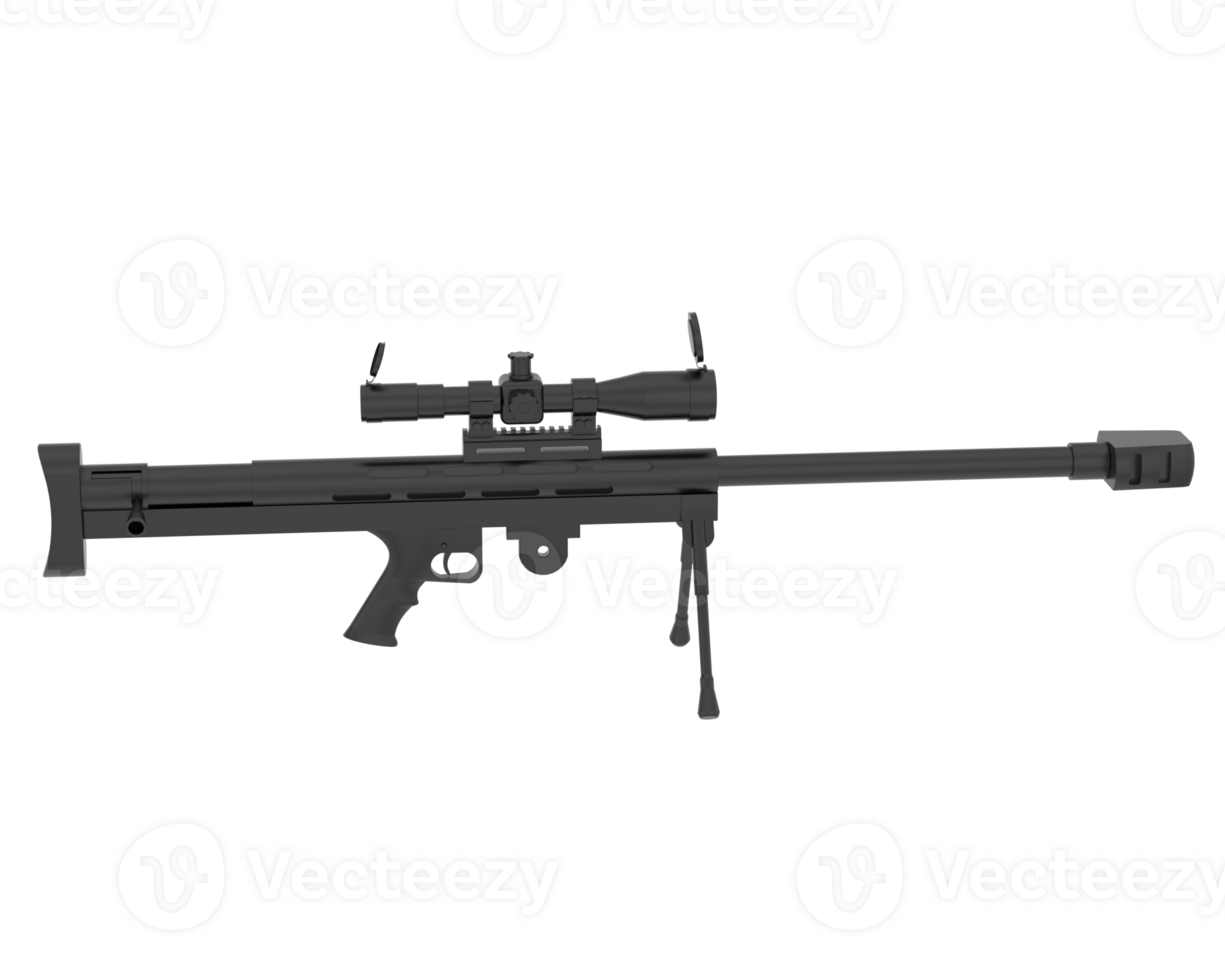 Firearm with scope isolated on background. 3d rendering - illustration png