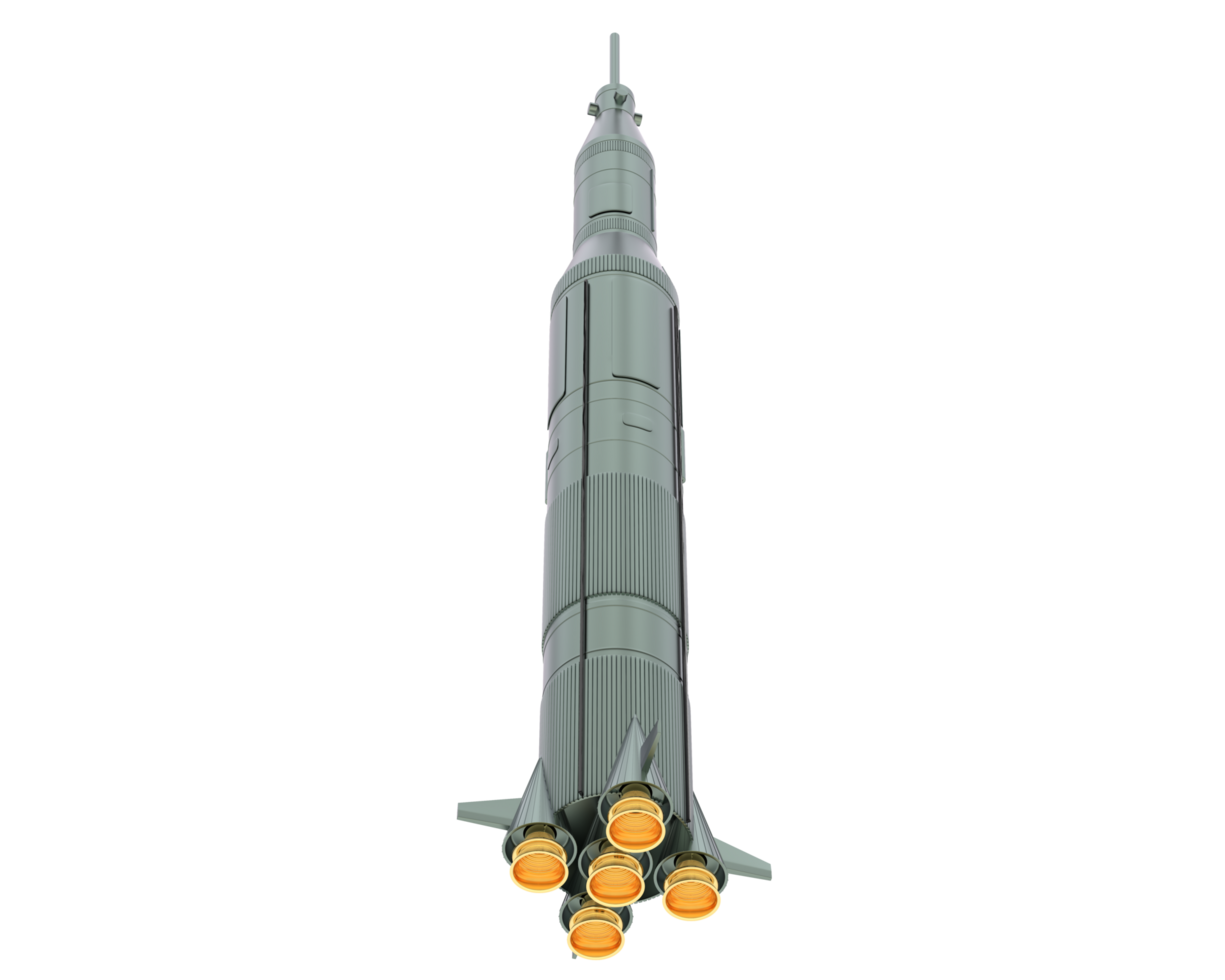 Rocket isolated on background. 3d rendering - illustration png