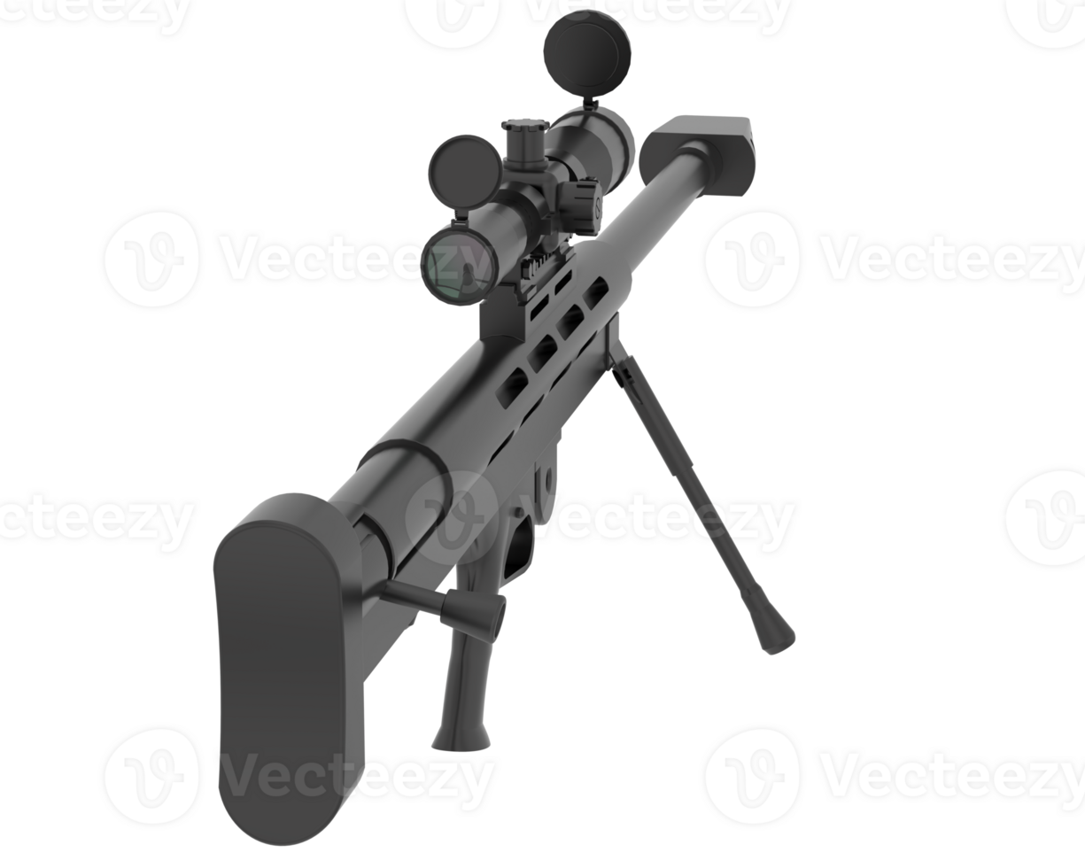 arma de fuego con alcance aislado en antecedentes. 3d representación - ilustración png