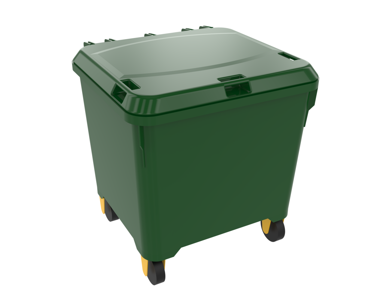 Garbage bin isolated on background. 3d rendering - illustration png