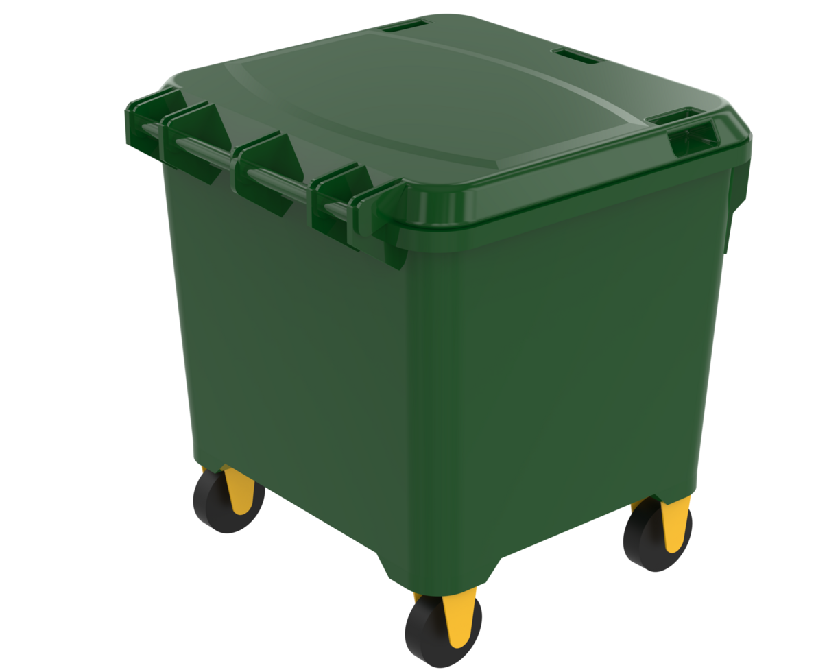 Garbage bin isolated on background. 3d rendering - illustration png