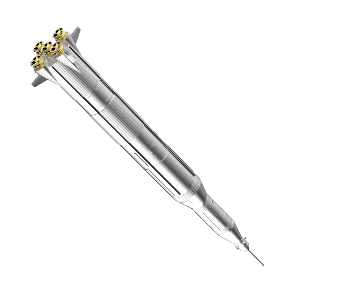 Rocket isolated on background. 3d rendering - illustration png