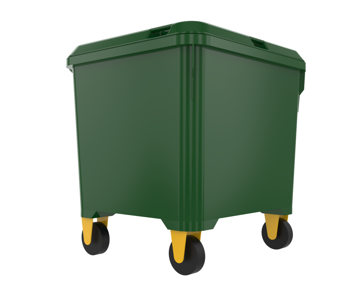 Garbage bin isolated on background. 3d rendering - illustration png