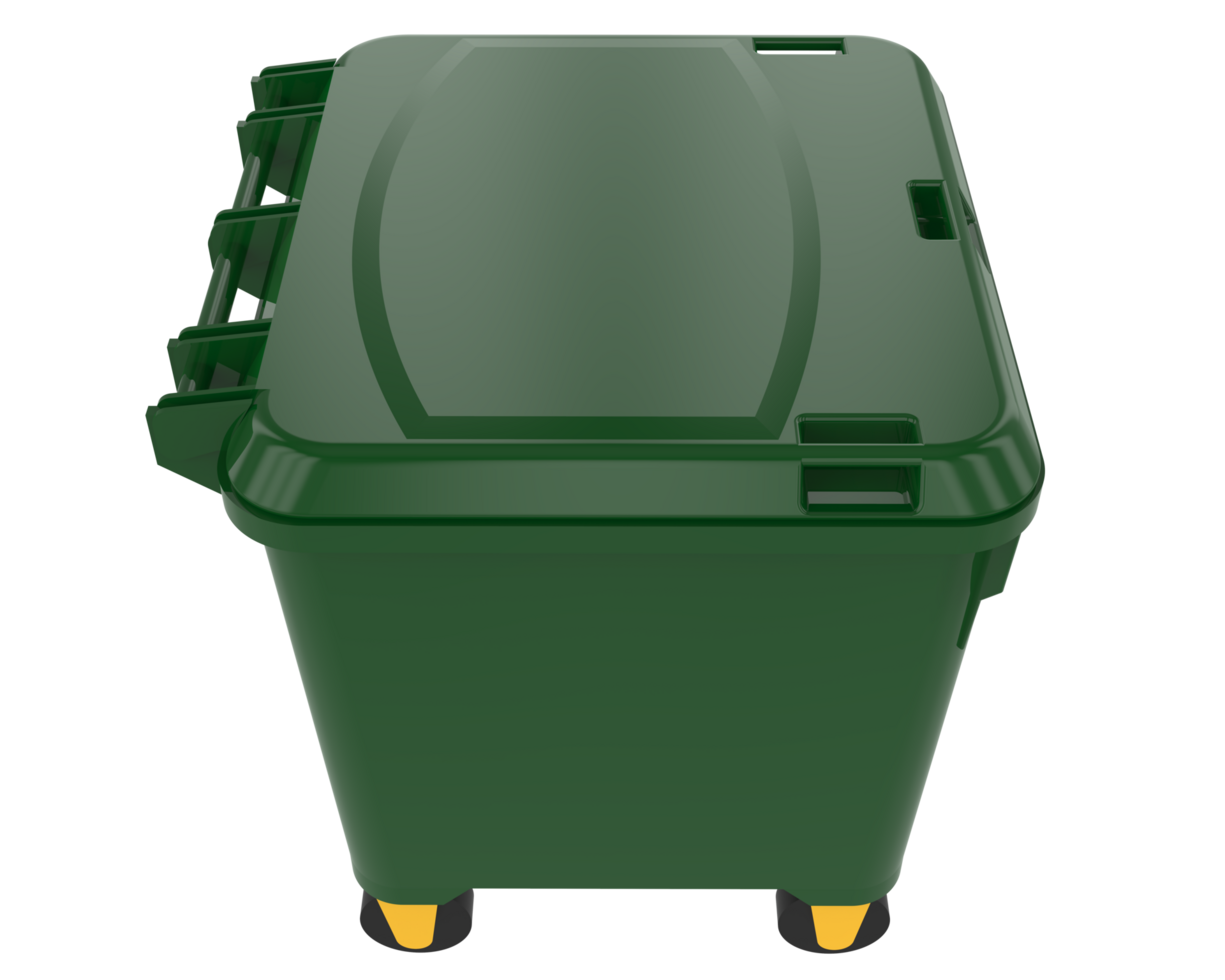 Garbage bin isolated on background. 3d rendering - illustration png