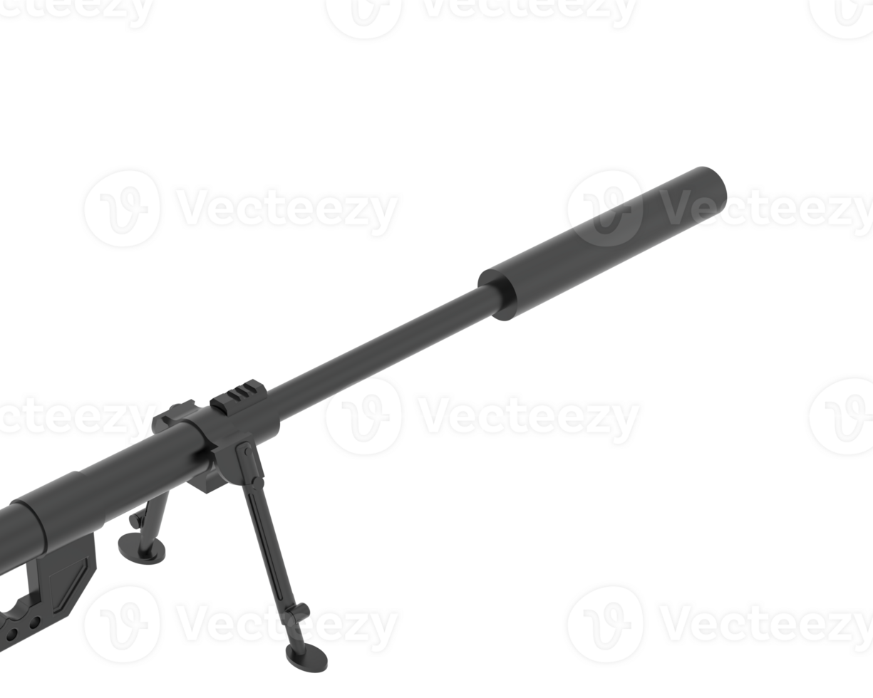 Firearm with scope isolated on background. 3d rendering - illustration png