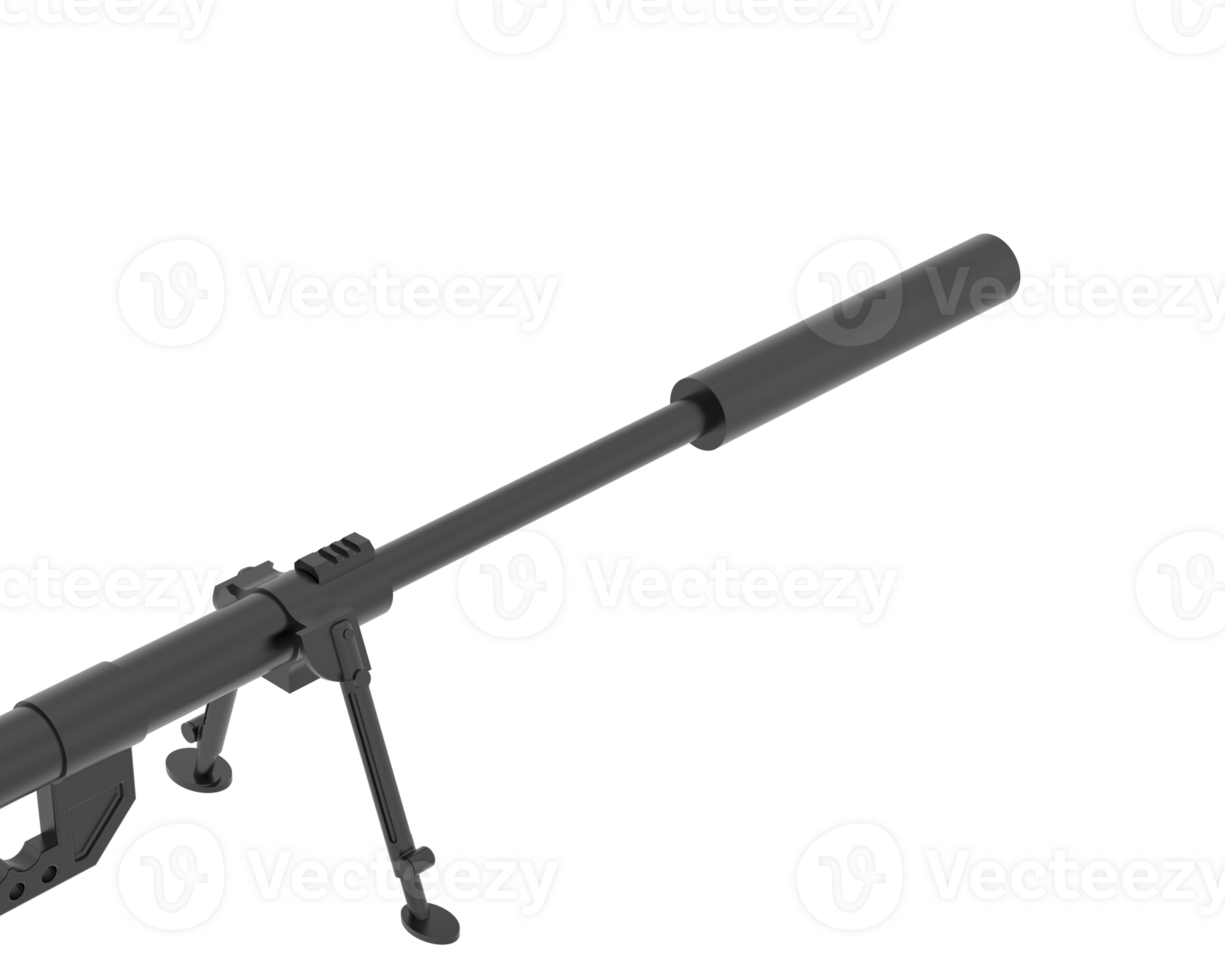 arma de fuego con alcance aislado en antecedentes. 3d representación - ilustración png