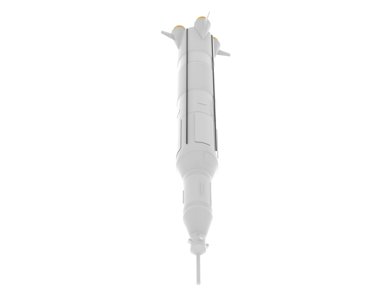 Rocket isolated on background. 3d rendering - illustration png