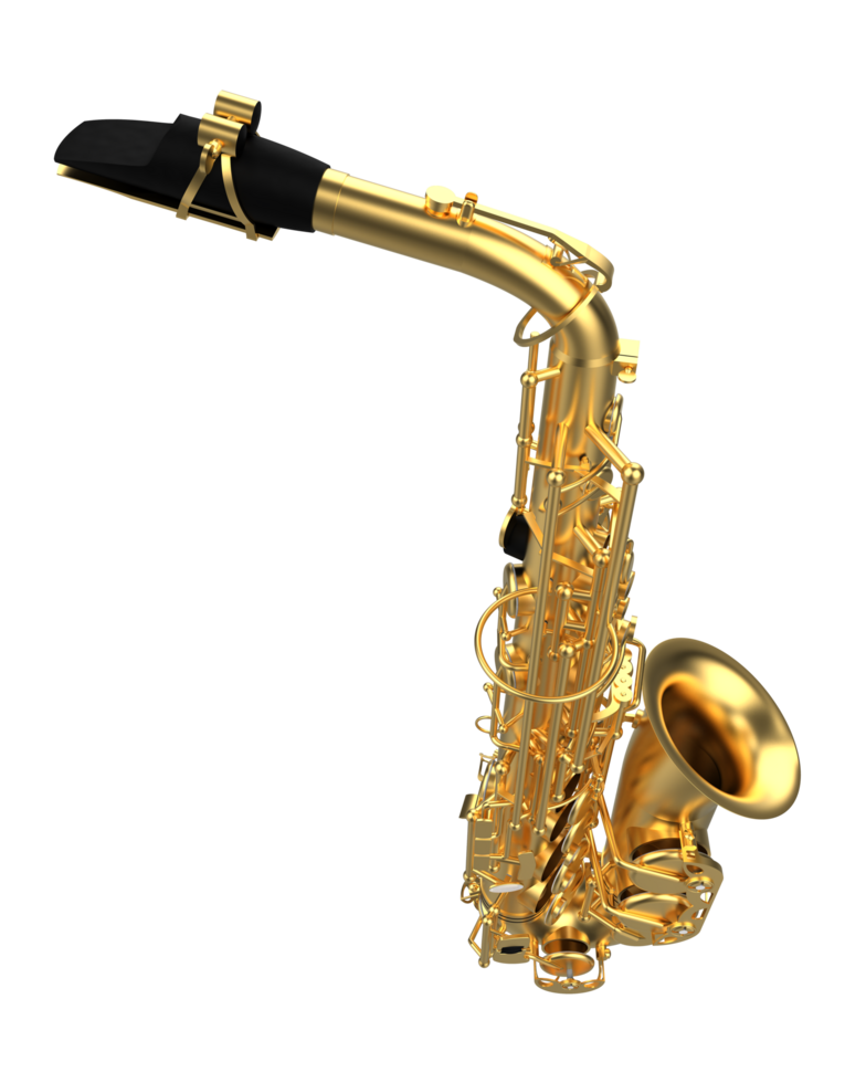 Saxophone isolated on background. 3d rendering - illustration png