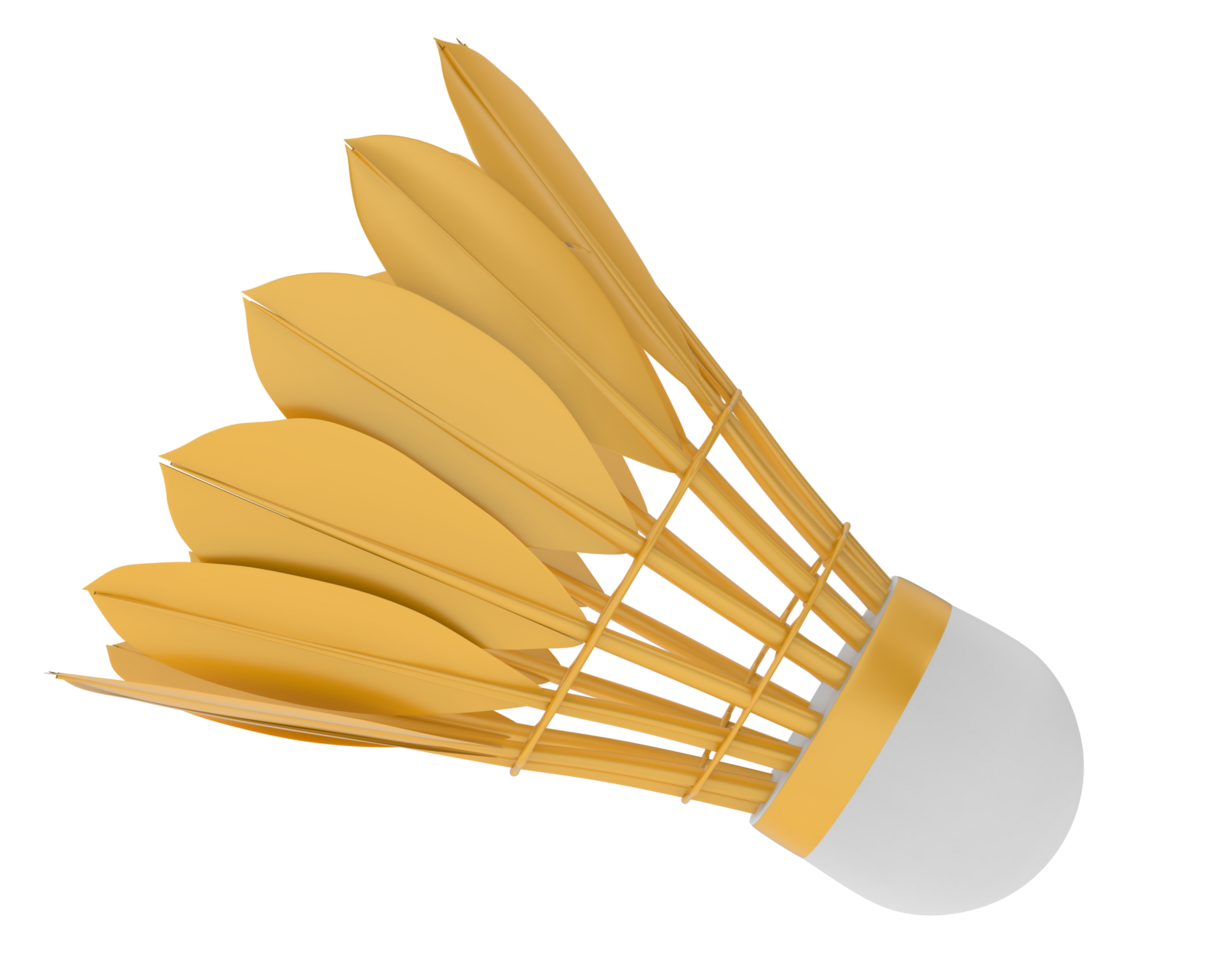 Realistic shuttlecock isolated on background. 3d rendering - illustration png