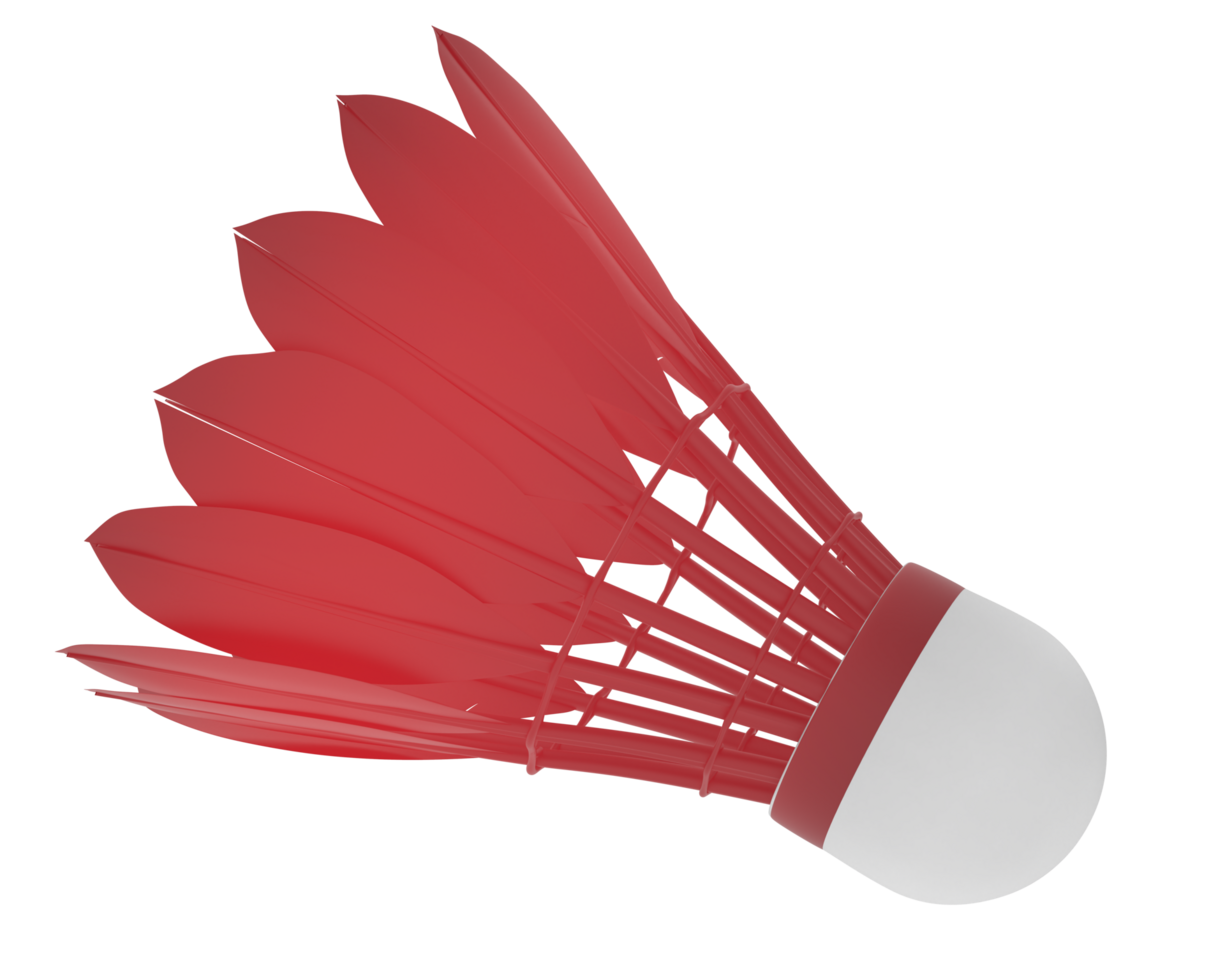 Realistic shuttlecock isolated on background. 3d rendering - illustration png