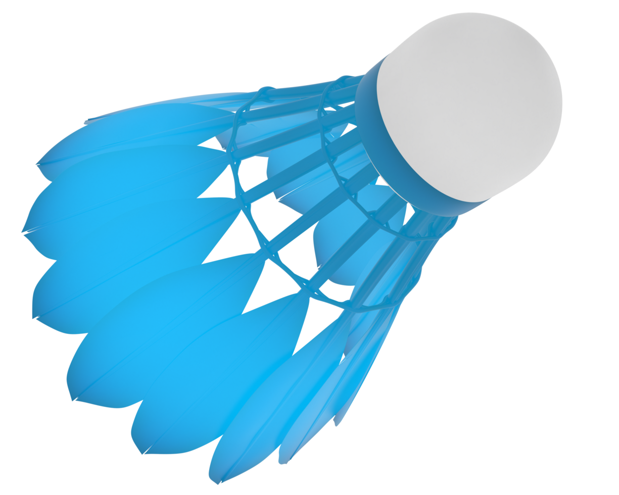 Realistic shuttlecock isolated on background. 3d rendering - illustration png