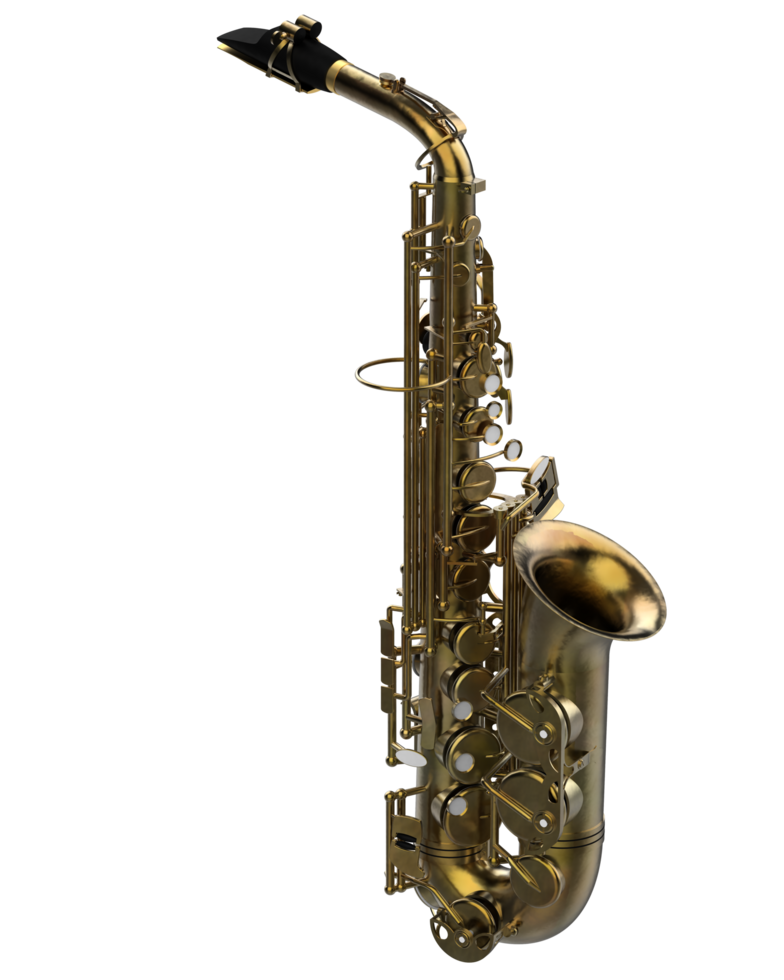 Saxophone isolated on background. 3d rendering - illustration png