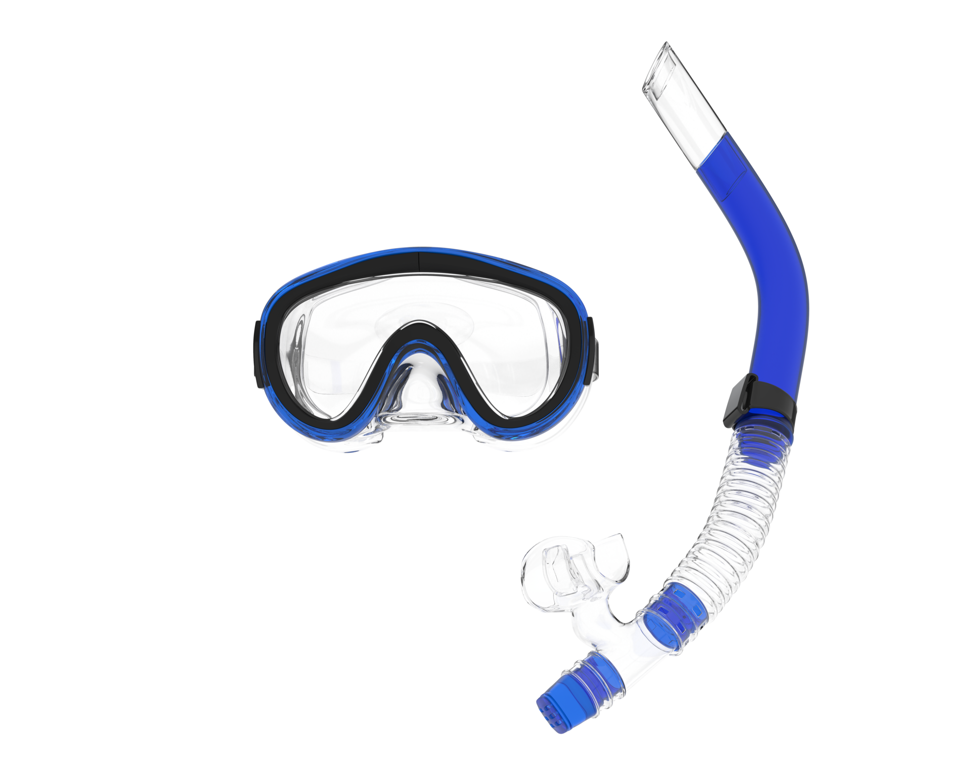 Snorkeling dive mask isolated on background. 3d rendering