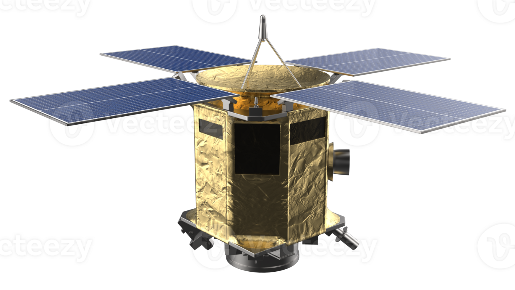 ruimte satelliet in een baan om de aarde in ruimte. 3d renderen - illustratie png