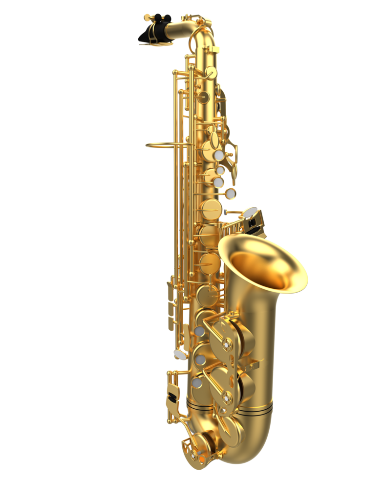 Saxophone isolated on background. 3d rendering - illustration png