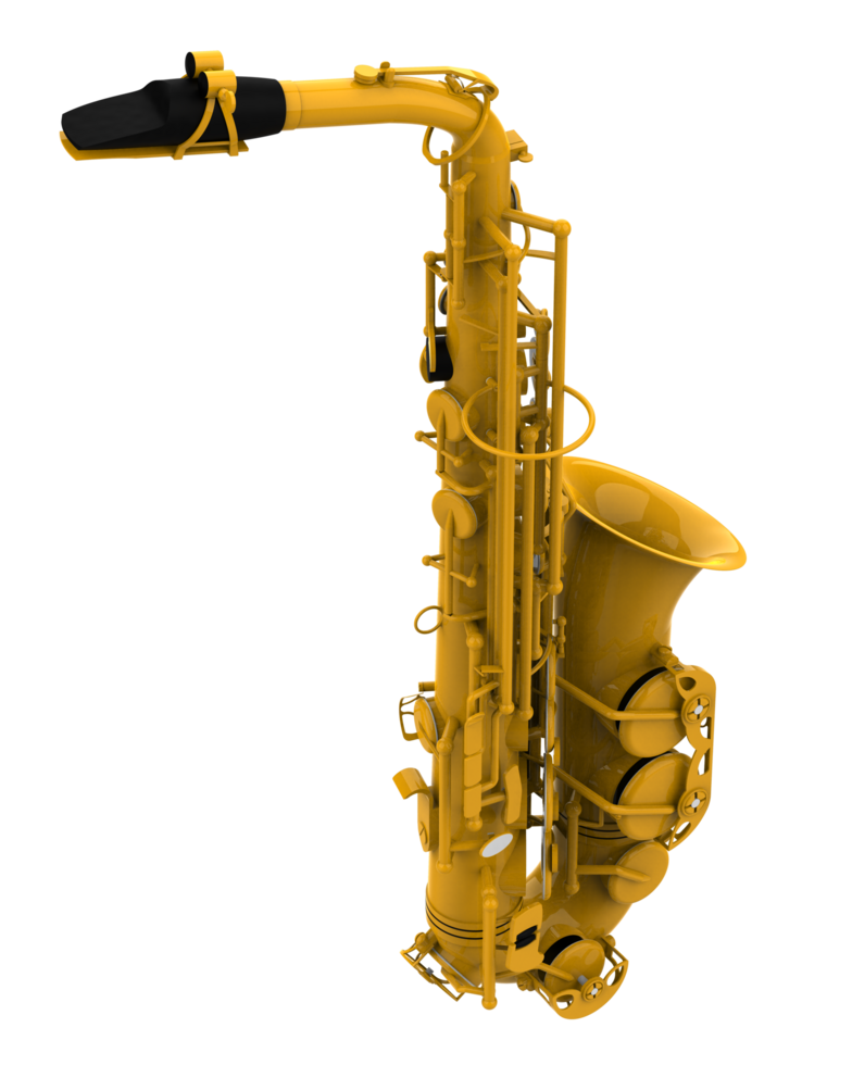 Saxophone isolated on background. 3d rendering - illustration png