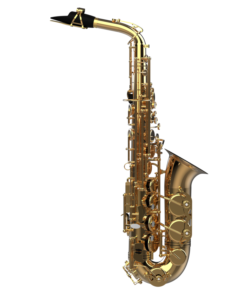 Saxophone isolated on background. 3d rendering - illustration png